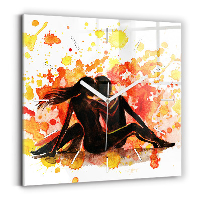 Kwadratowy zegar Miłość i zakochana para