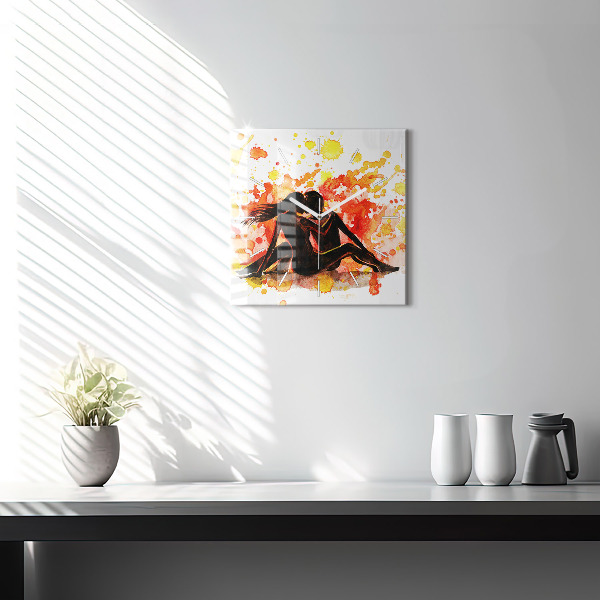 Kwadratowy zegar Miłość i zakochana para