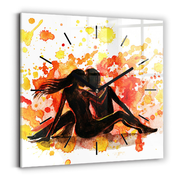 Kwadratowy zegar Miłość i zakochana para