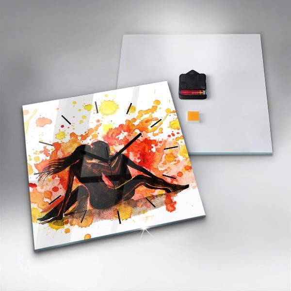 Kwadratowy zegar Miłość i zakochana para