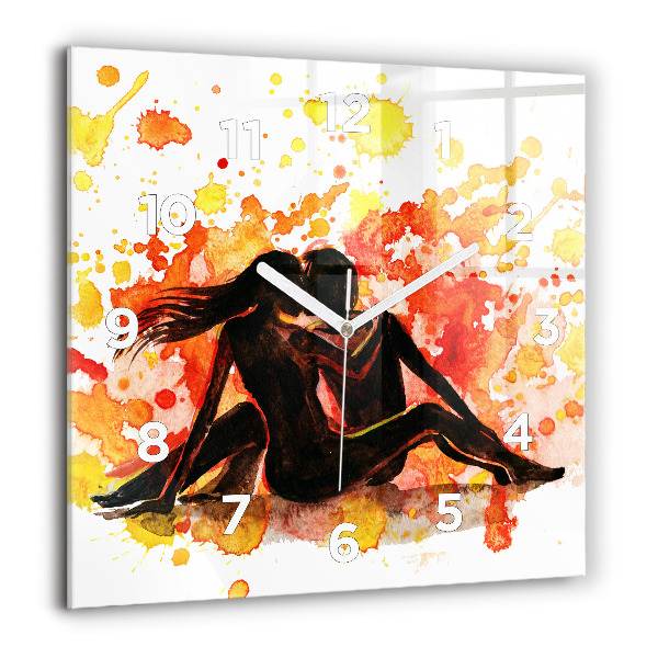 Kwadratowy zegar Miłość i zakochana para