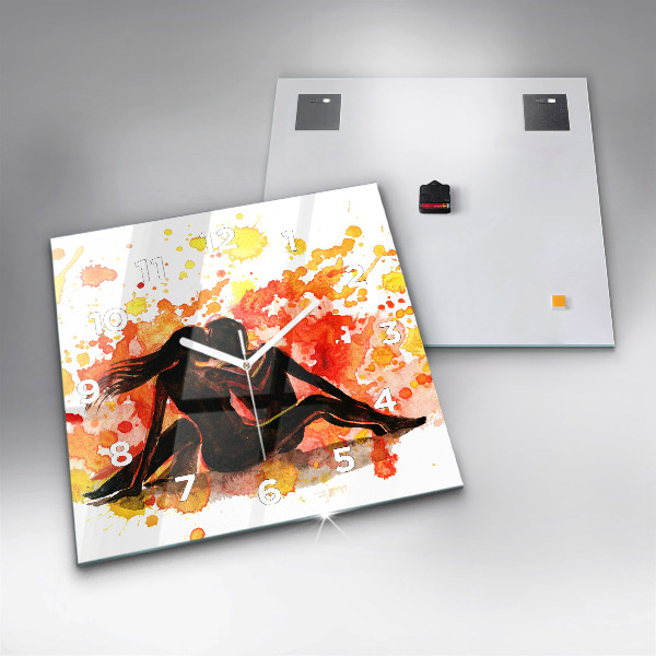 Kwadratowy zegar Miłość i zakochana para