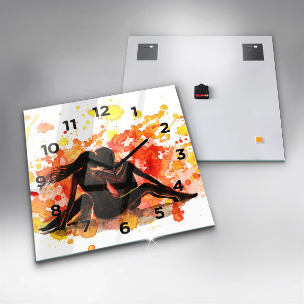 Kwadratowy zegar Miłość i zakochana para