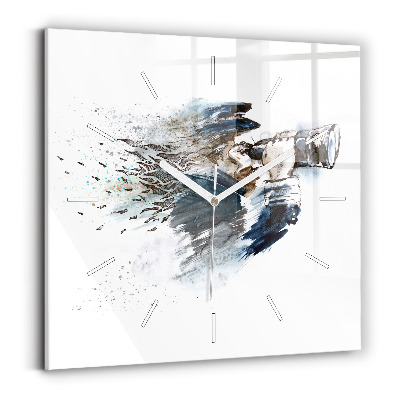 Kwadratowy zegar Kapitan z lornetką