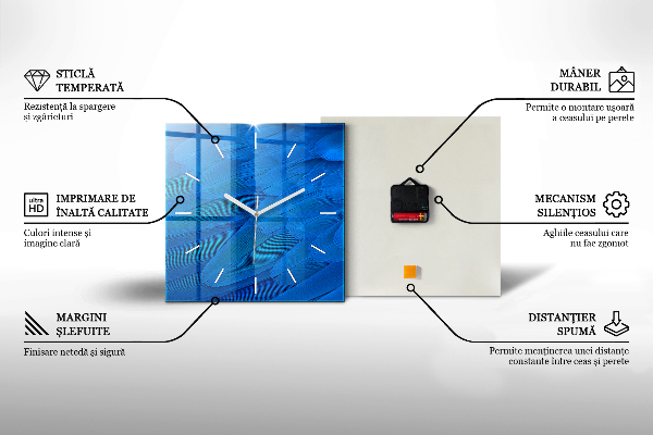 Kwadratowy zegar Kapitan z lornetką