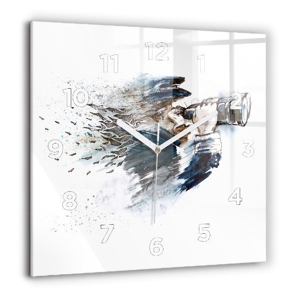 Kwadratowy zegar Kapitan z lornetką
