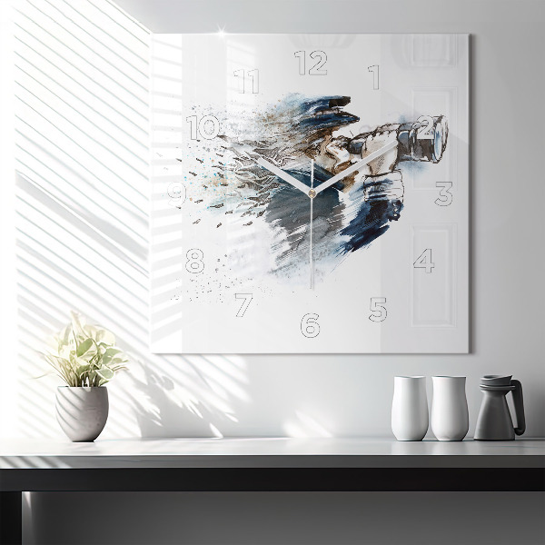 Kwadratowy zegar Kapitan z lornetką