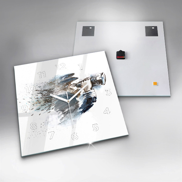 Kwadratowy zegar Kapitan z lornetką