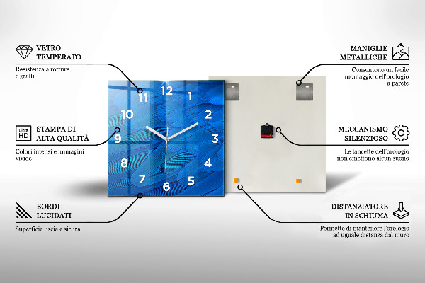 Kwadratowy zegar Kapitan z lornetką