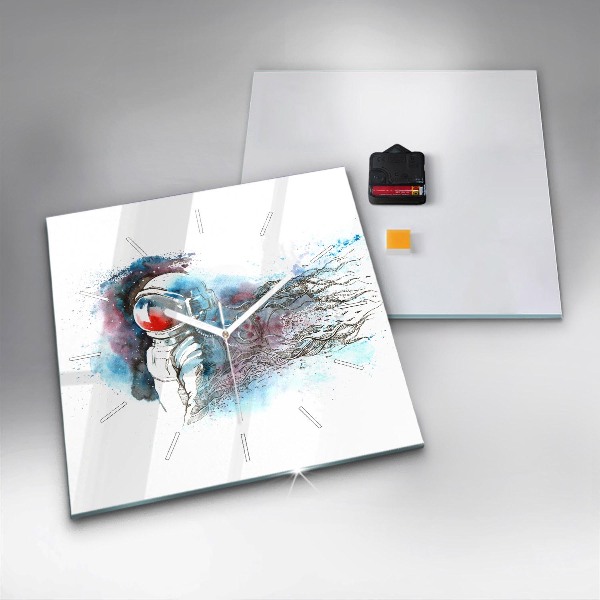 Kwadratowy zegar Abstrakcja astronauta