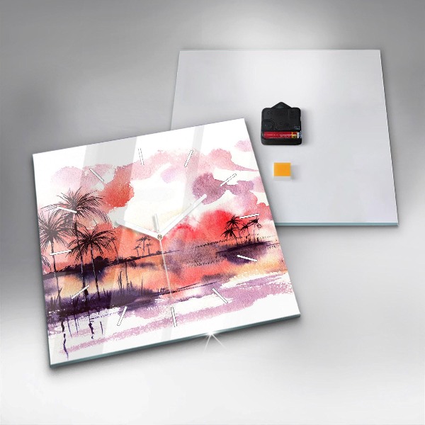 Kwadratowy zegar Tropikalny Krajobraz