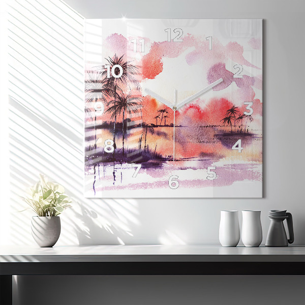 Kwadratowy zegar Tropikalny Krajobraz