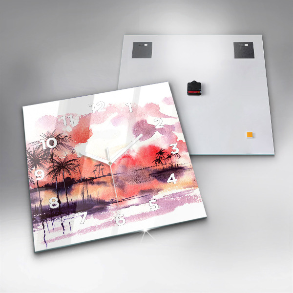 Kwadratowy zegar Tropikalny Krajobraz