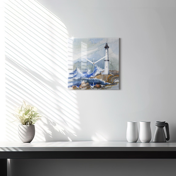 Kwadratowy zegar Morze i latarnia morska