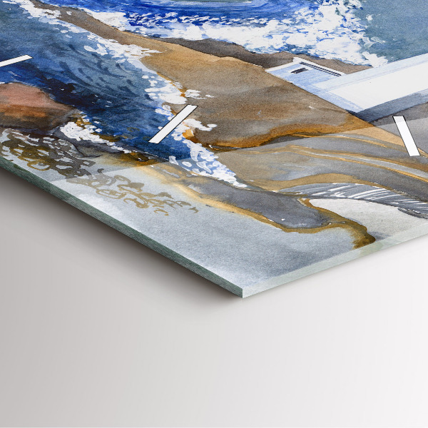 Kwadratowy zegar Morze i latarnia morska