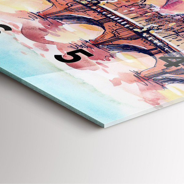 Kwadratowy zegar Malowany pejzaż Paryża