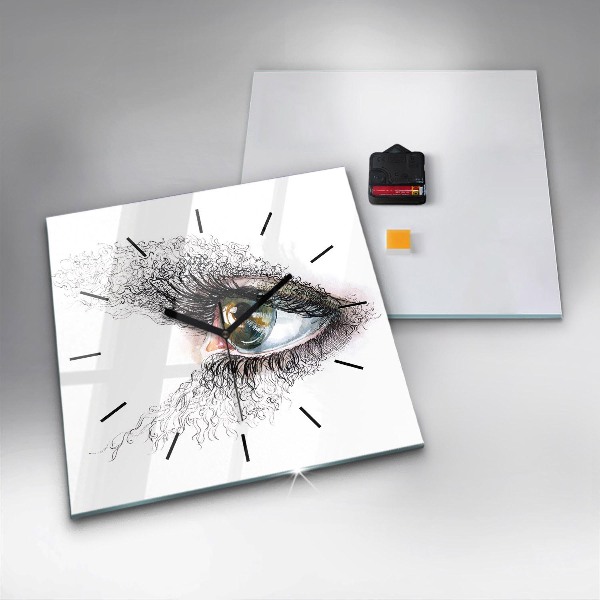 Kwadratowy zegar Rysunek ludzkiego oka