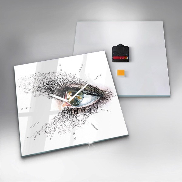 Kwadratowy zegar Rysunek ludzkiego oka