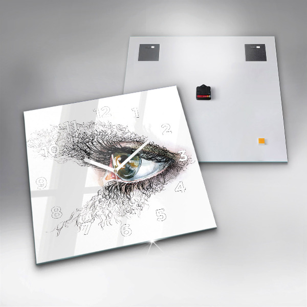 Kwadratowy zegar Rysunek ludzkiego oka