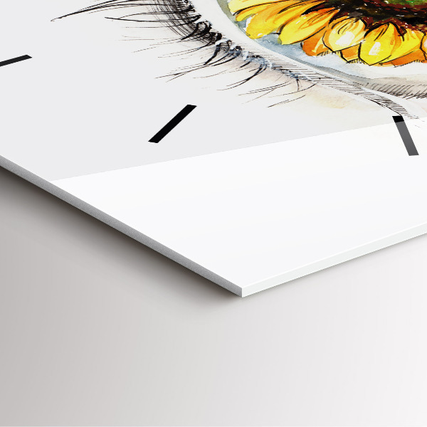 Kwadratowy zegar Kwiat słonecznika w oku