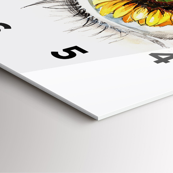 Kwadratowy zegar Kwiat słonecznika w oku