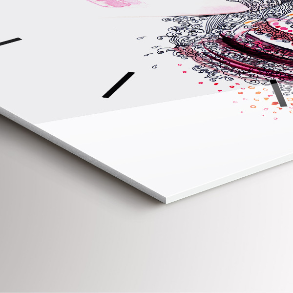 Kwadratowy zegar Słodka kobieta z ciastem