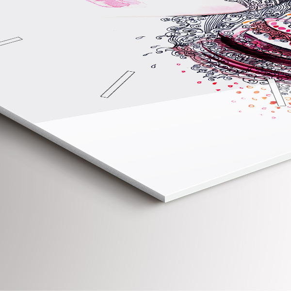 Kwadratowy zegar Słodka kobieta z ciastem