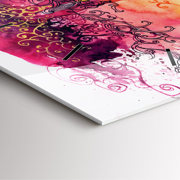 Kwadratowy zegar Akwarele zakochana para