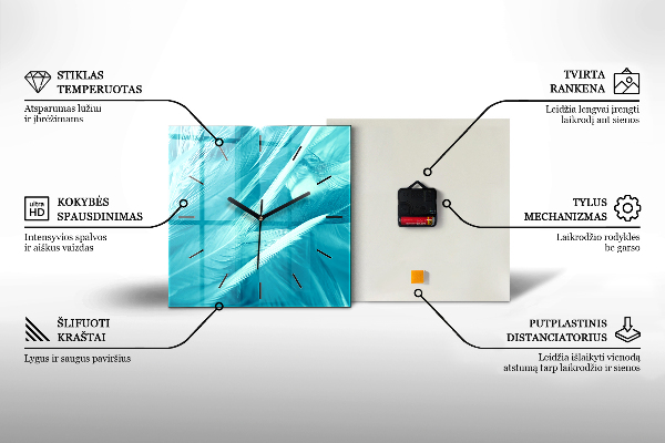 Kwadratowy zegar Akwarele zakochana para
