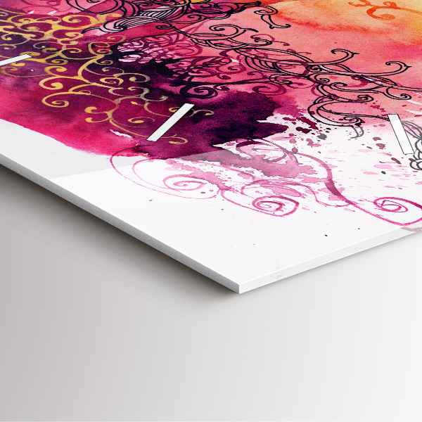 Kwadratowy zegar Akwarele zakochana para