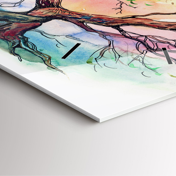 Kwadratowy zegar Drzewo serce natury