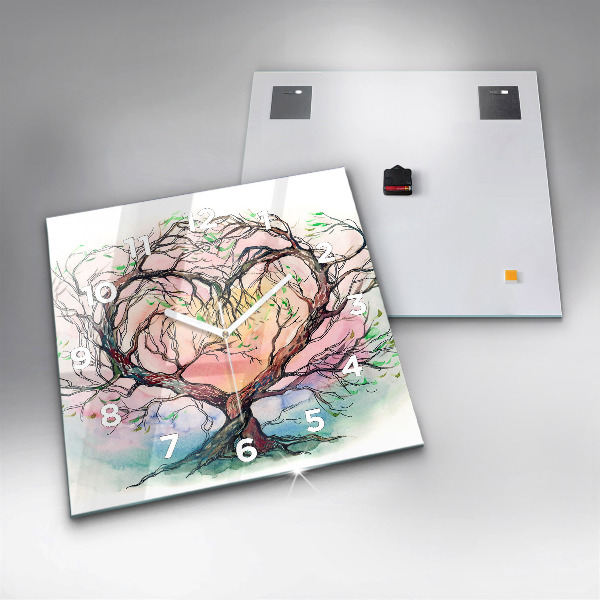 Kwadratowy zegar Drzewo serce natury