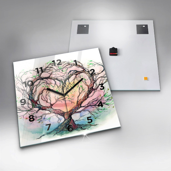 Kwadratowy zegar Drzewo serce natury