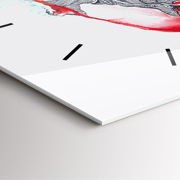 Kwadratowy zegar Kolorowa Papuga w locie