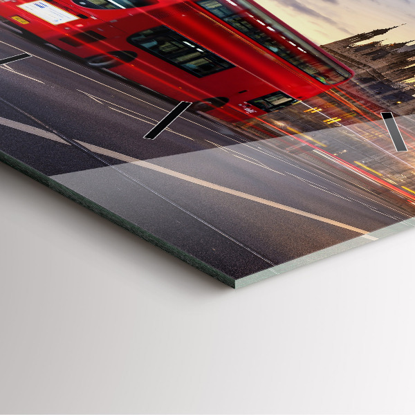 Kwadratowy zegar Czerwony londyński autobus