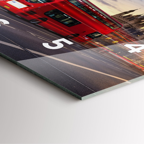 Kwadratowy zegar Czerwony londyński autobus