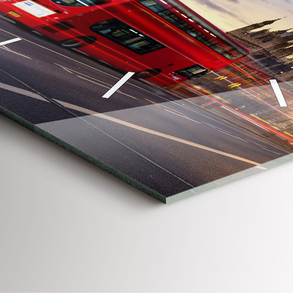 Kwadratowy zegar Czerwony londyński autobus