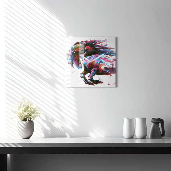 Kwadratowy zegar Koń w biegu