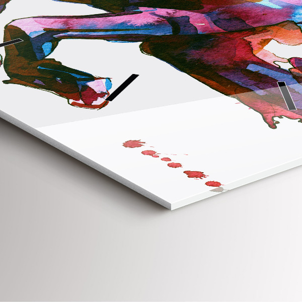 Kwadratowy zegar Koń w biegu