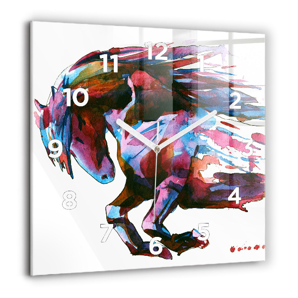 Kwadratowy zegar Koń w biegu
