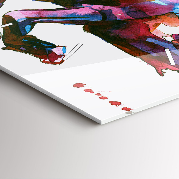 Kwadratowy zegar Koń w biegu