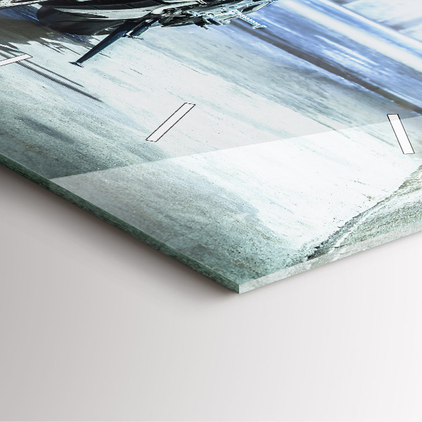 Kwadratowy zegar Motocykl w alejce