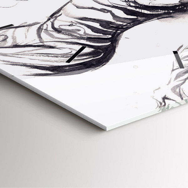 Kwadratowy zegar Kobieta i zebry