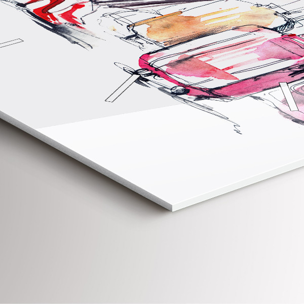 Kwadratowy zegar Kobieta z walizkami