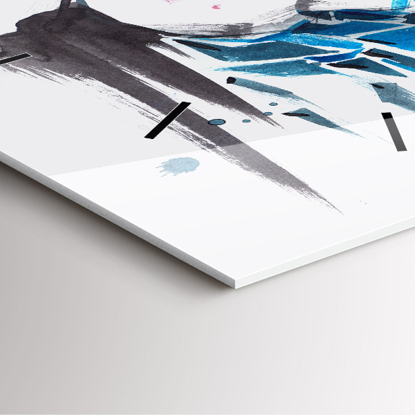 Kwadratowy zegar Abstrakcja twarz kobiety