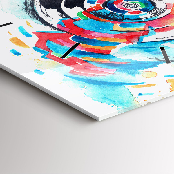 Kwadratowy zegar Kobieta fotograf