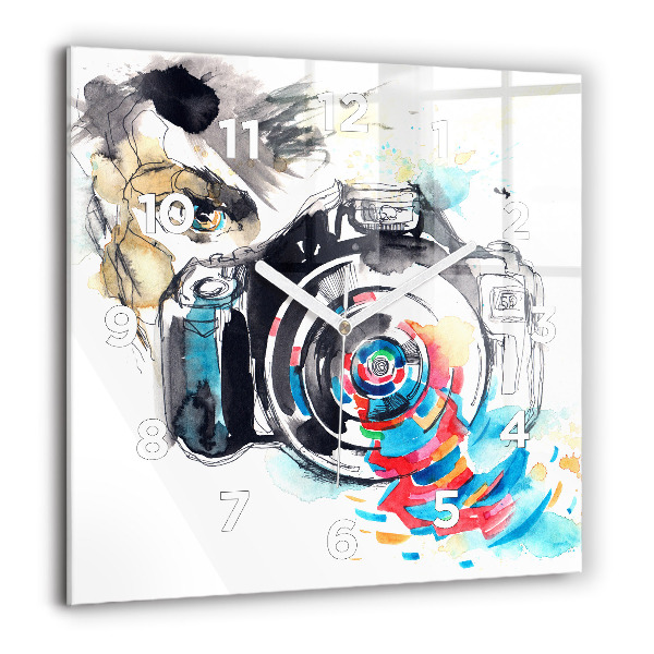 Kwadratowy zegar Kobieta fotograf