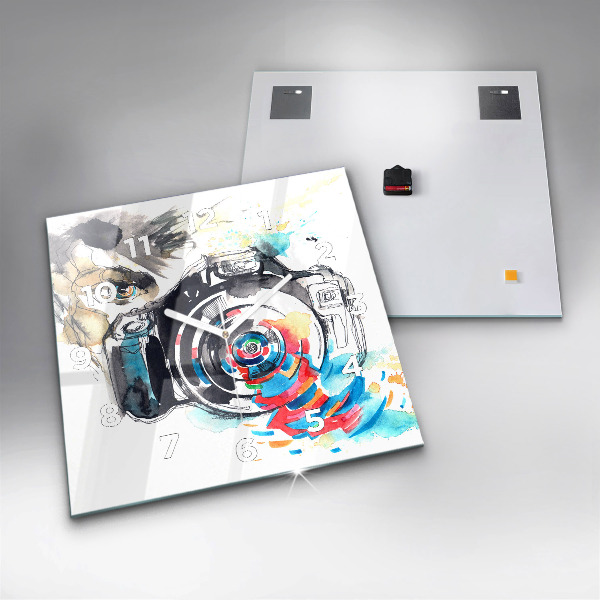 Kwadratowy zegar Kobieta fotograf