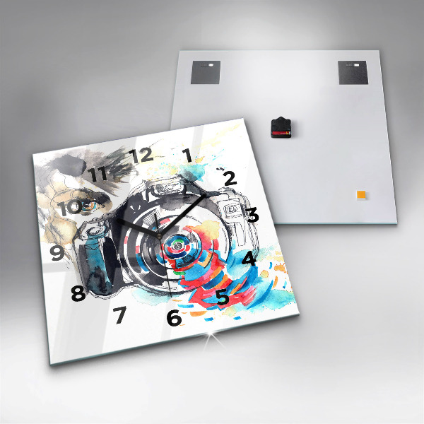 Kwadratowy zegar Kobieta fotograf