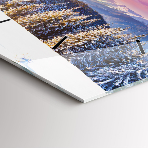 Kwadratowy zegar Zimowy górski Krajobraz